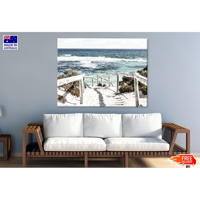 Foot Path & Sea Skyline View Print 100% Australian Made