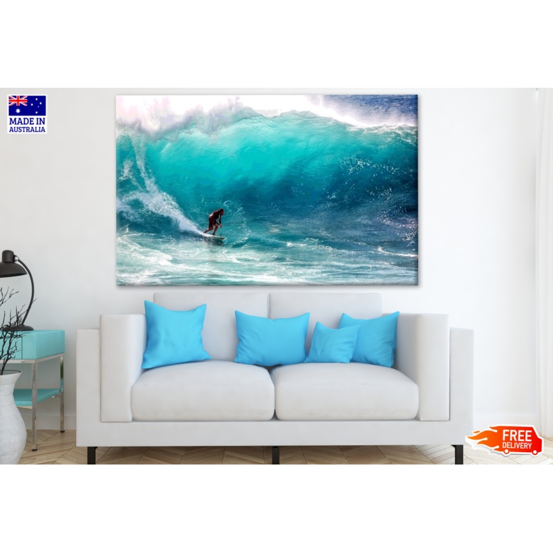 Surfer Under Huge Sea Wave Photograph Print 100% Australian Made