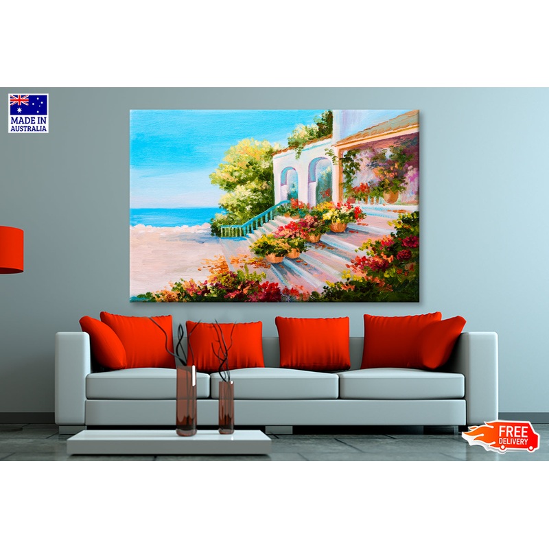 Terrace Near The Sea Oil Painting Wall Art Limited Edition High Quality Print