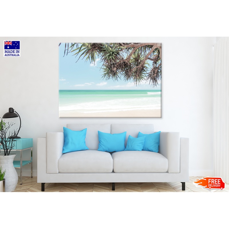 Trees & Sea Cloudy Sky View Print 100% Australian Made