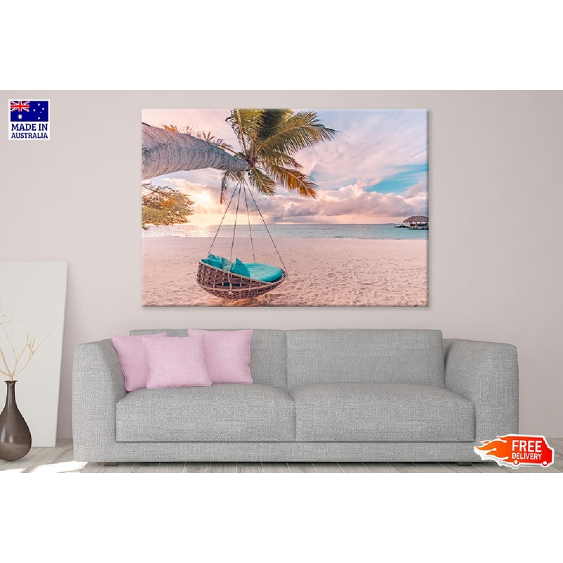 Tropical Beach Sunset with Swing Photograph Print 100% Australian Made